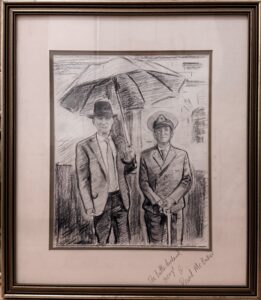 George Baker and His Dad, trois crayon commission