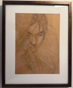 Trois crayon portrait commission, Izzy asleep