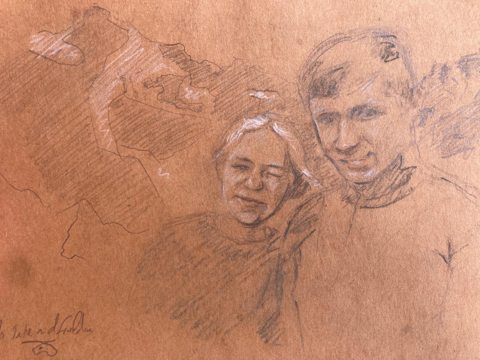 Trois crayon portrait commission
