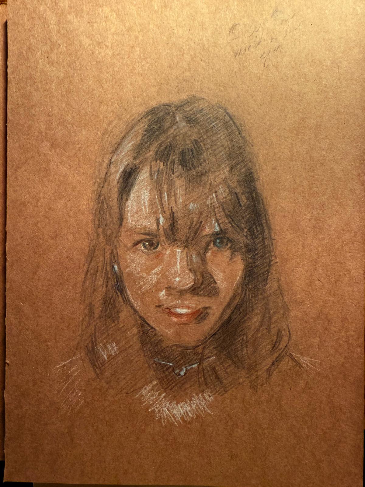 Trois crayon portrait commission