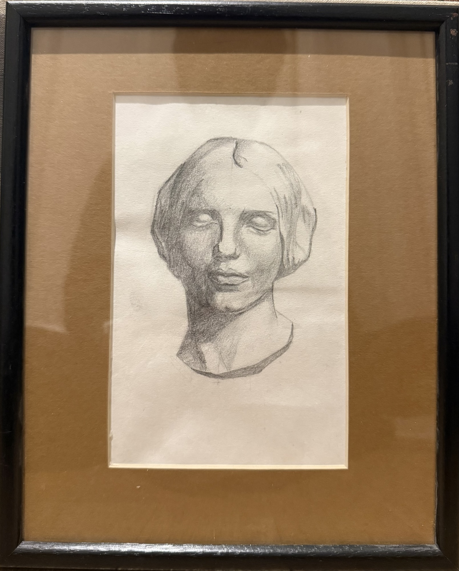 L'Inconnue de la Seine (Bargue study), graphite on paper by Aalim Chowdhry