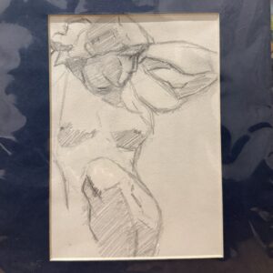 Study of a Statue at the V&A, graphite on paper by Aalim Chowdhry