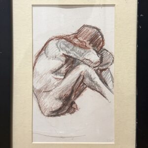 Life Drawing, Warwick, red chalk and graphite on paper by Aalim Chowdhry
