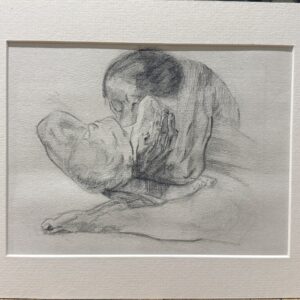 Mother and Son (after a print), graphite on paper by Aalim Chowdhry